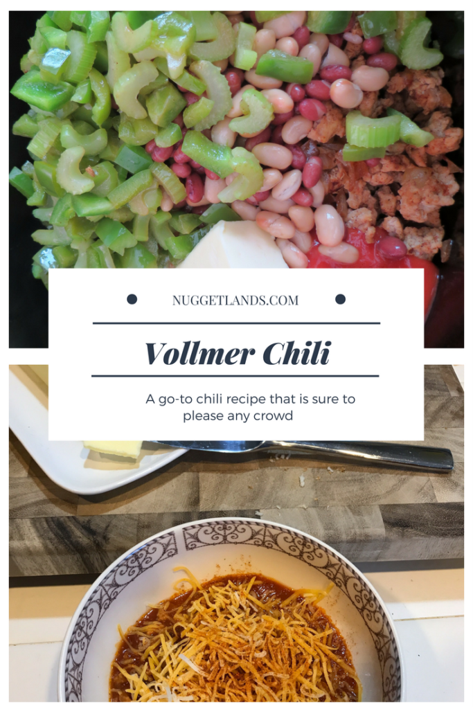 Easy chili recipe for your crockpot. Not spicy, perfect for holidays and game days. #chili